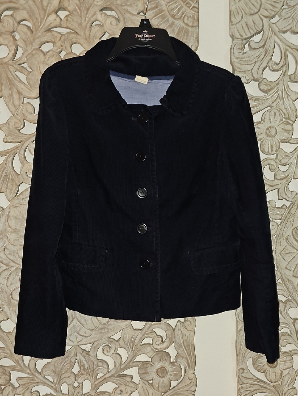 J.Crew Navy Corduroy Button-Front Jacket